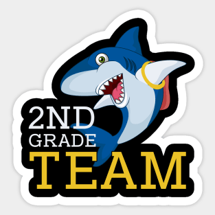 Shark Team Second 2nd Grade Back To School Teacher Student Sticker